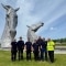 The Rentals team in Falkirk stopping for a photo in front of the Kelpies sculptures