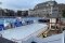 A view of an ice rink in the town centre.